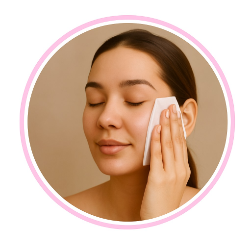 Woman cleansing her face with the best facial cleanser in Pakistan from The Gloss Co